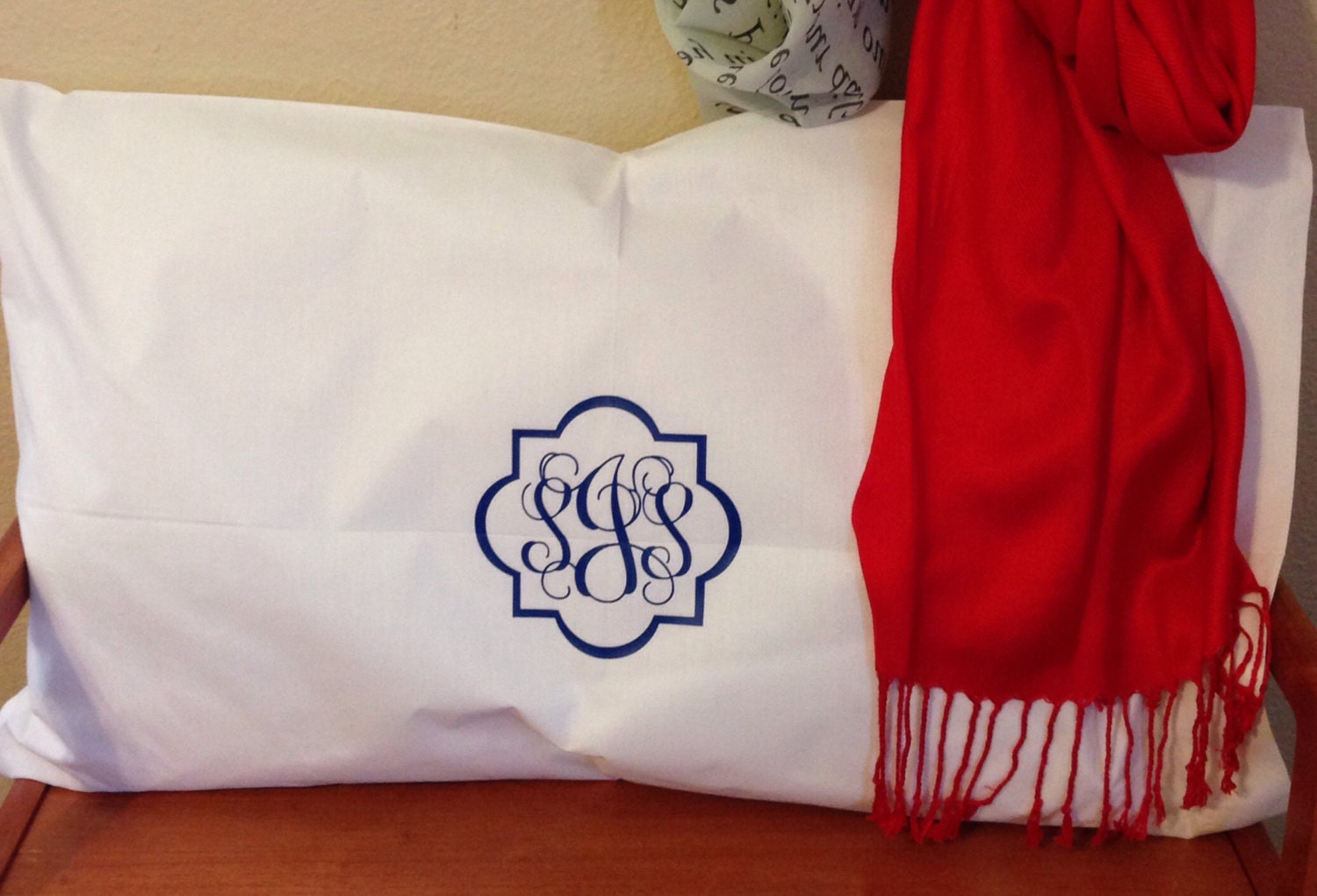 Pair of Monogrammed Pillowcase Personalized Pillowcase