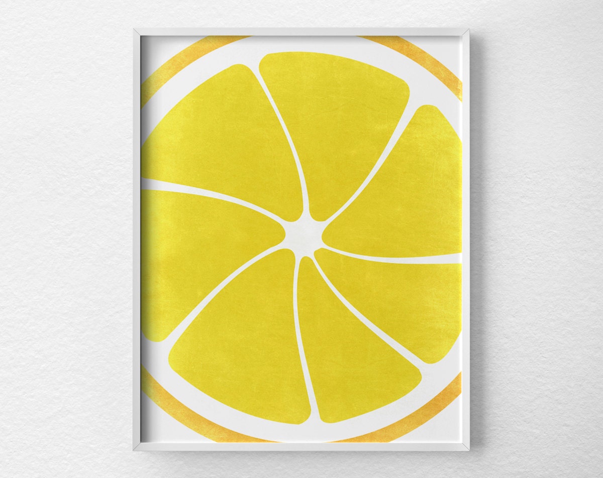 Lemon Print Citrus Print Citrus Decor Fruit Kitchen Art