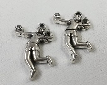 25pcs Wholesale Tibetan Silver Color ~Volleyball Charms -Volleyball Charms Volleyball Necklace