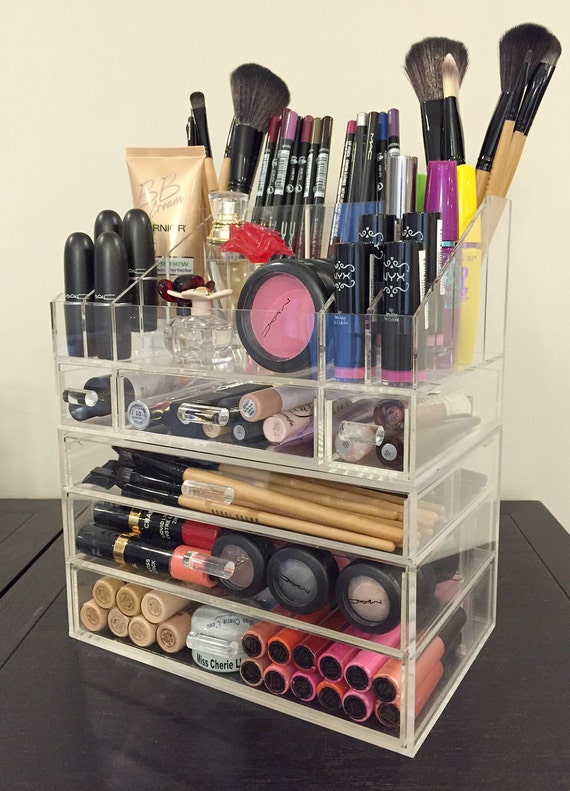 Acrylic Makeup Organizer Small 3 Drawer Modular by