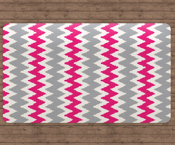 Chevron Area Rug Area Rug 5x8 Hot Pink Rug Rugs by HawkerPeddler