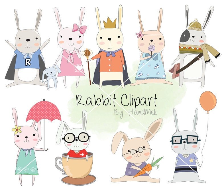 Cute rabbit Clipart bunnies Clipart animal clipart PNG