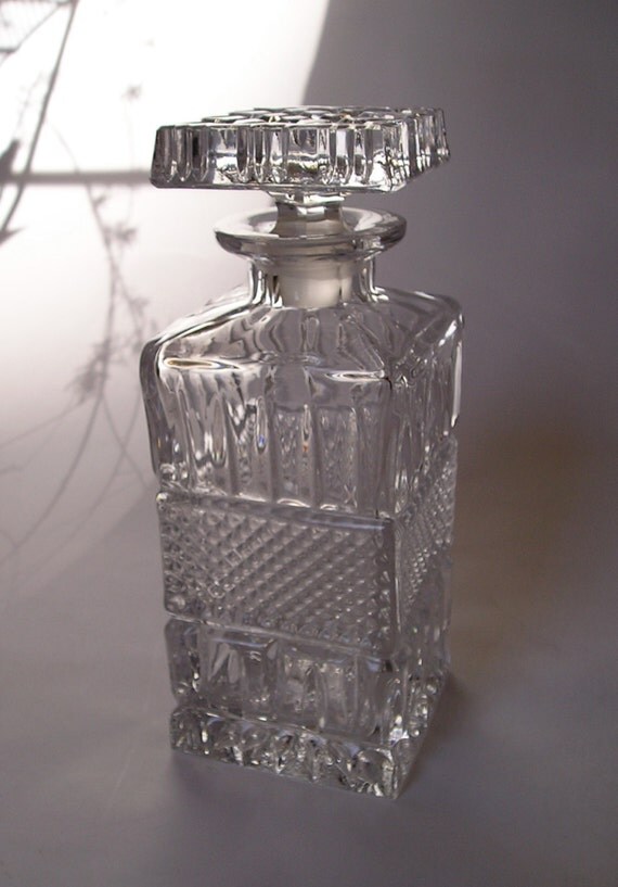 Vintage Cut Glass / Crystal Liquor Decanter Heavy by AuntysTeeks