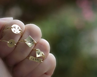 stamped ring, intial ring, brass ring, personalized ring, bridesmaids ring, custom jewelry, hand stamped, stamped, handmade