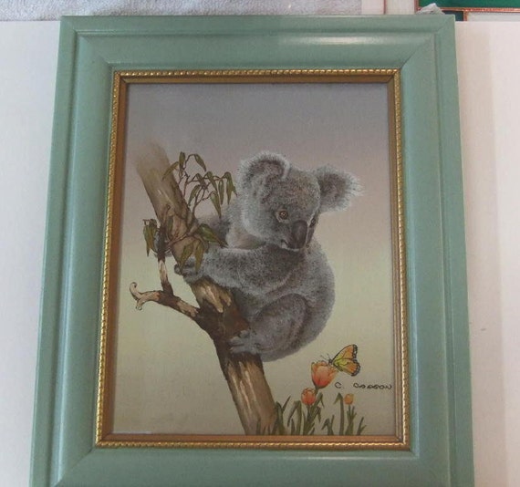 Items similar to Vintage Koala Bear Oil Painting - Signed ...