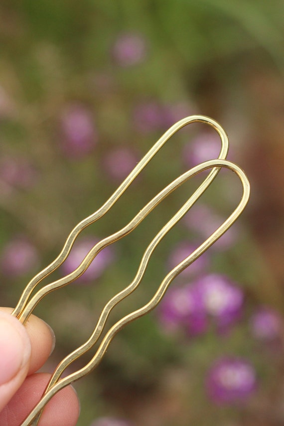 Brass hair pin set, hammered hair pins, classic hair pins, french twist
