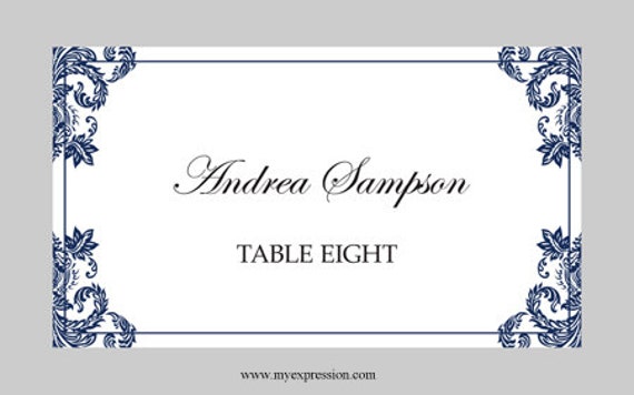 Fold Over Place Card Template