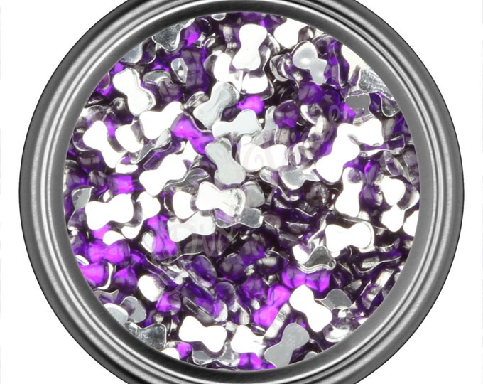 Dark Purple Bow Rhinestone Gems Flat Back Face Art Nail Art Scrapbook Phone Decoration 3mm