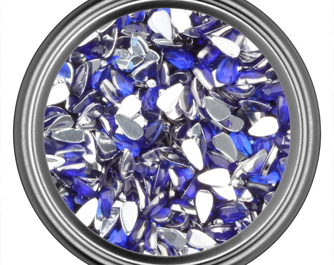Dark Blue Tear Drop Rhinestone Gems Flat Back Face Art Nail Art Scrapbook Phone Decoration 3mm