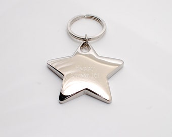 Personalized key chain - Engraved key chain - Star key chain