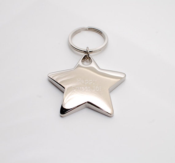 Personalized key chain Engraved key chain Star key chain