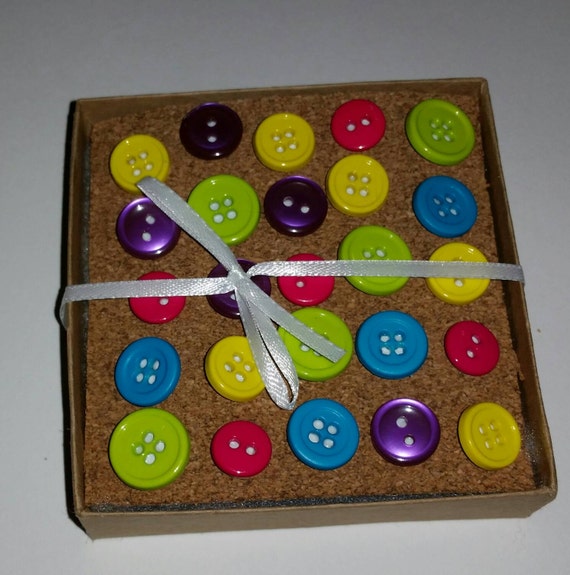 Items similar to Bright Fun Button Push Pins or Thumbtacks set of 25