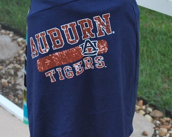 Auburn University Tigers Game Day Jersey Knit A Line Skirt Upcycled T-Shirts XS, S, M, L, XL Available, each one unique