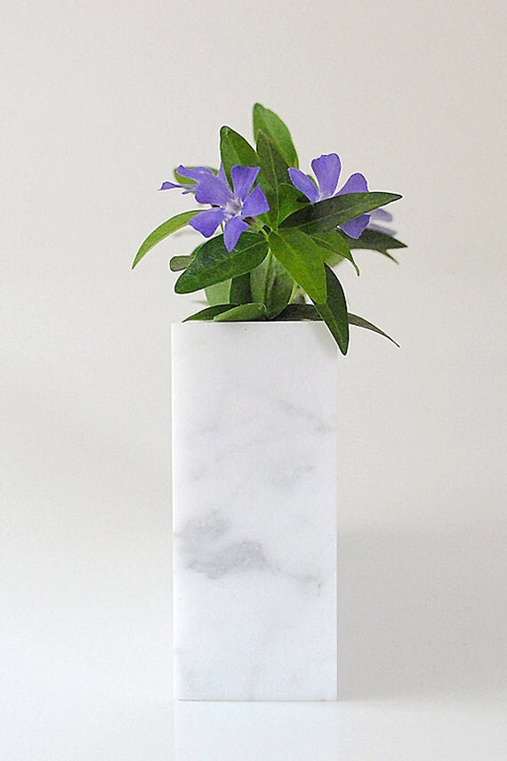 Simplicity in White Marble Minimalist Vase Trendy Vase Modern