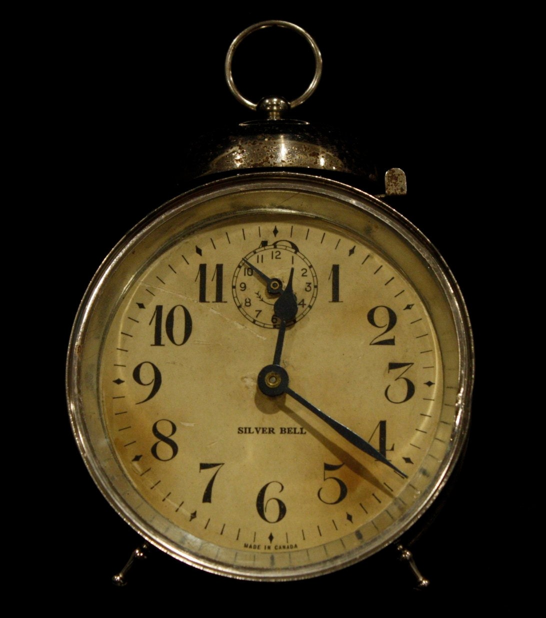 Antique Windup Westclox Silver Bell Alarm Clock