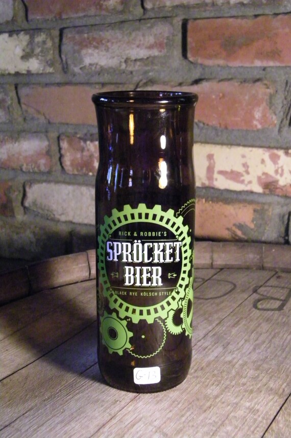 Hand Blown Large 22 Oz Beer Bottle Glass by totalyrecycledglass