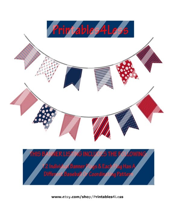 Baseball Team Banners Printable Baseball Banner by Printables4Less