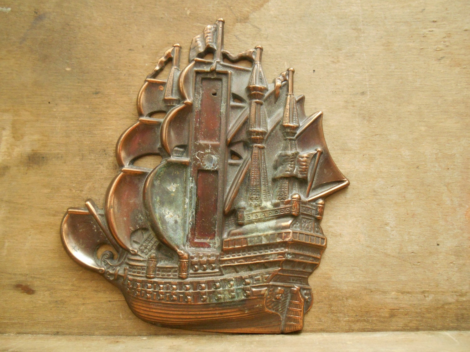 Vintage metal ship Ship wall hanging Nautical Craft by OldPretties