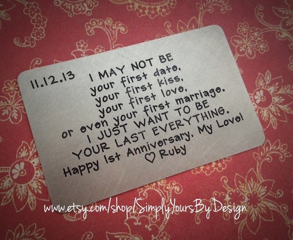 ... Love Note - Mens Anniversary Gift - 1st Anniversary Present for Him