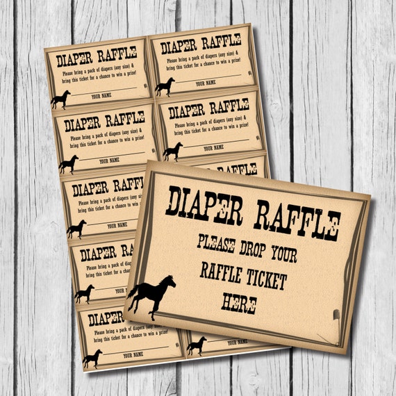 cowgirl diaper raffle tickets diy printable by cre8tesbyracheal