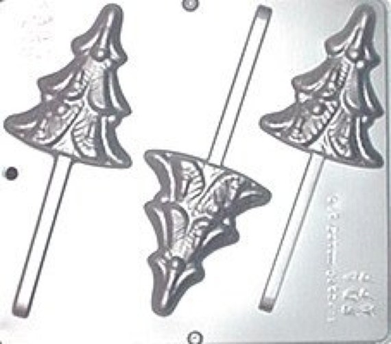 Christmas Tree Lollipop Chocolate Candy Mold by CandyMoldsNMore
