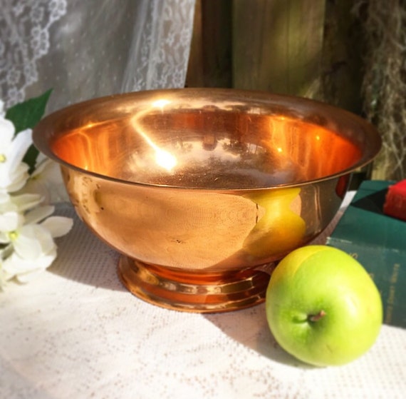 Large Copper Bowl Fruit Punch Vintage Coppercraft guild