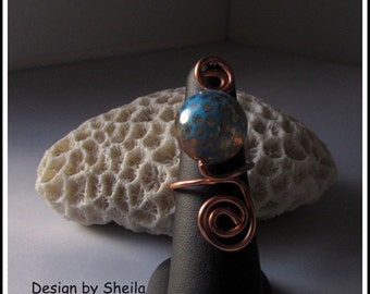 Wire Wrapped Ring – Simple Fire Agate Ring