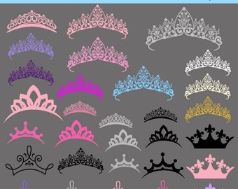 Tiara Princess Clipart Clip Art, INSTANT DOWNLOAD Crown Silhouette Clipart Clip Art , Royal Clipart Personal and Commercial USe