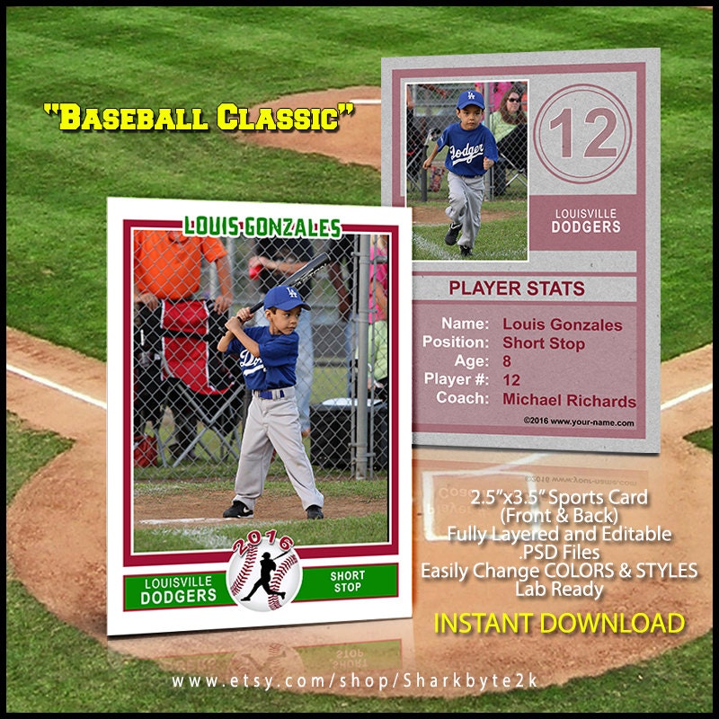 baseball trading card template