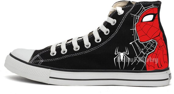 SpiderMan Handpainted Converse Shoes.