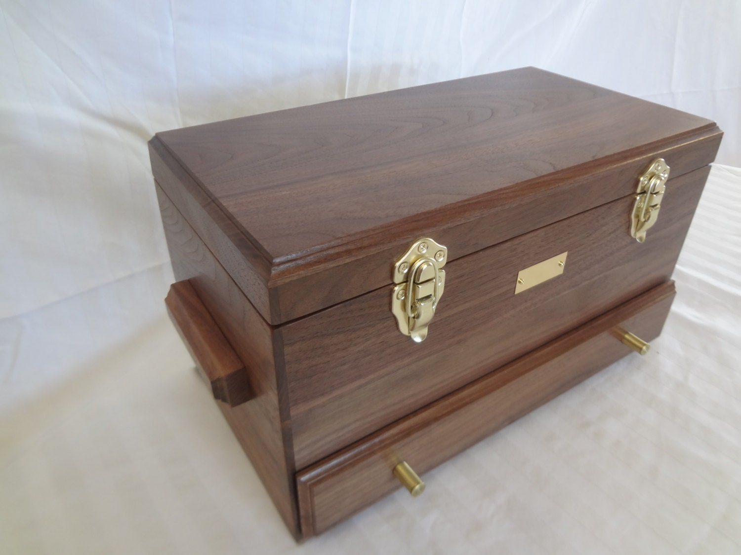 Solid Walnut Gun Cleaning Box SPECIAL ORDER