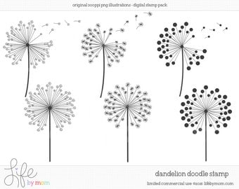 Clip Art Dandelion Clip Art dandelion clip art etsy doodle clipart illustrations digital stamp stamps doodles limited commercial use ok