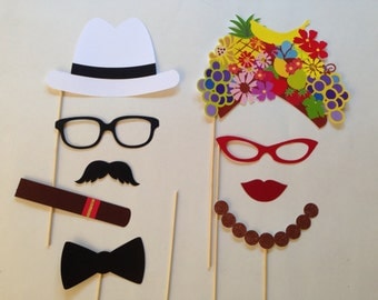 Cuban Party Photobooth Props Holiday Photo Booth Props Set of 9
