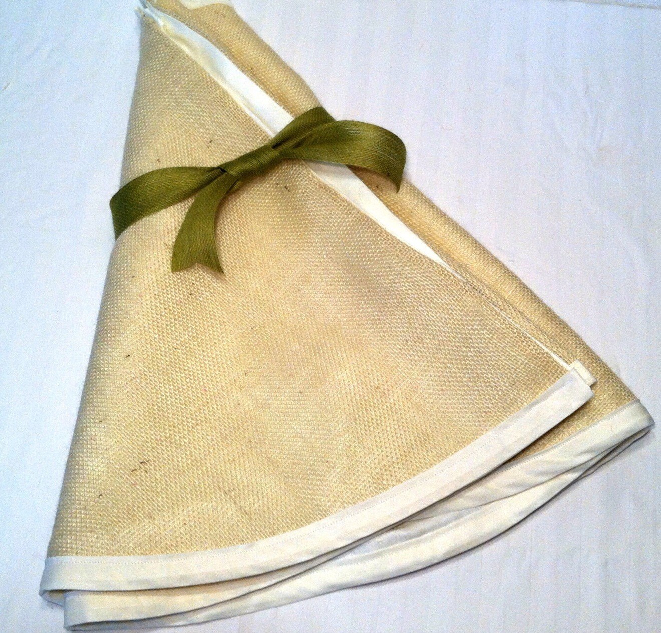 cream burlap christmas tree skirt by littlemisspeagifts on cream burlap christmas tree skirt by littlemisspeagifts on