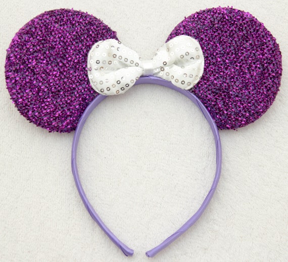 Minnie Mouse Ears Headband_Purple Sparkle Minnie by RockyBaBow