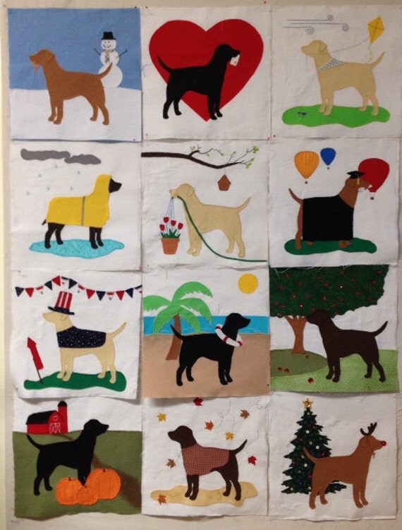 Year of Labrador quilt block PDF pattern by Snugglepuppydesign