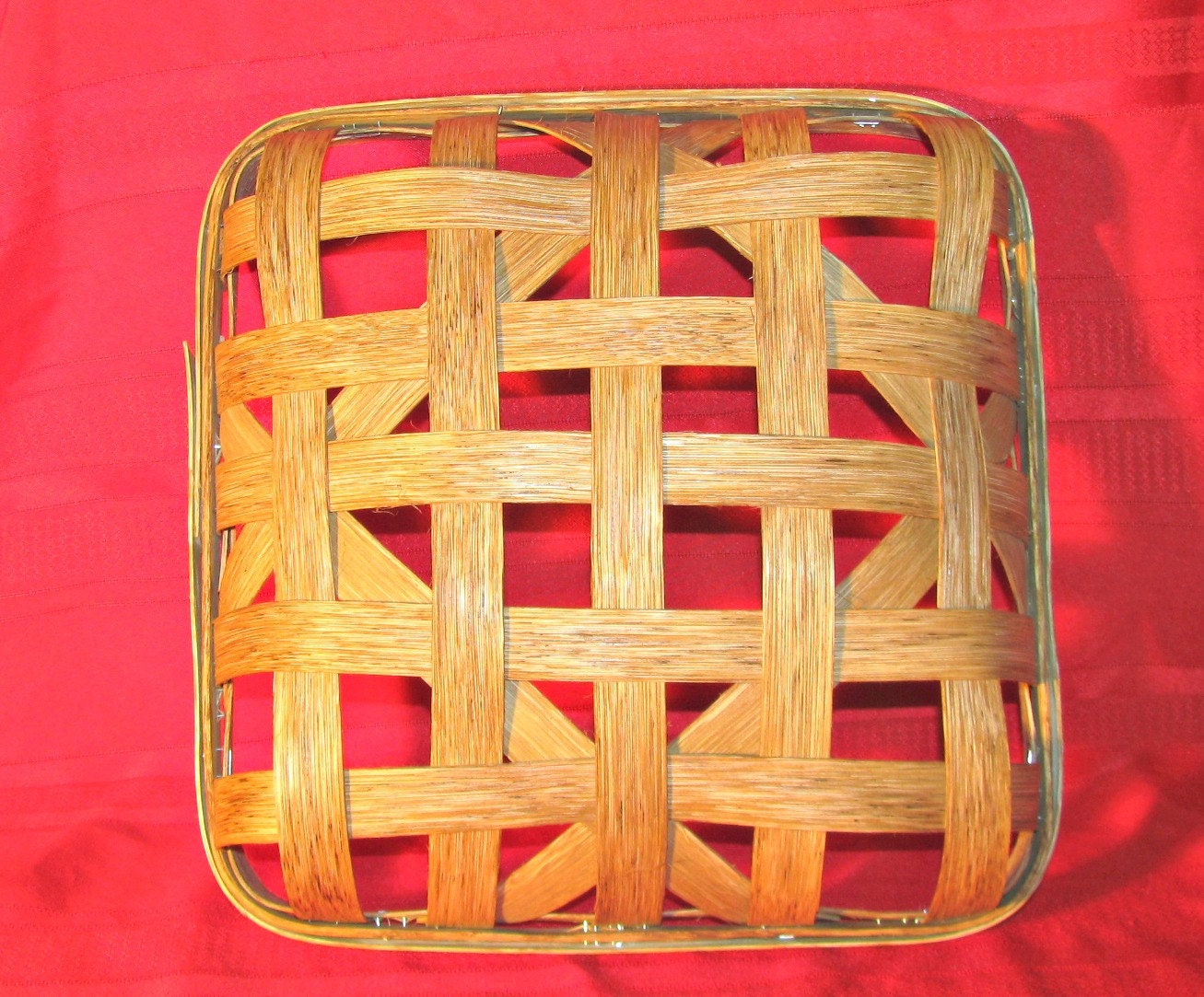Reproduction Tobacco Basket 12 x 12 Reed Basket Woven Wall