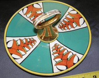 Meito China Hand Painted Center Handled Cake/Sandwich Serving Plate Made in Japan