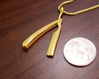barber shop straight razor barber necklace by GOODBARBERS on Etsy