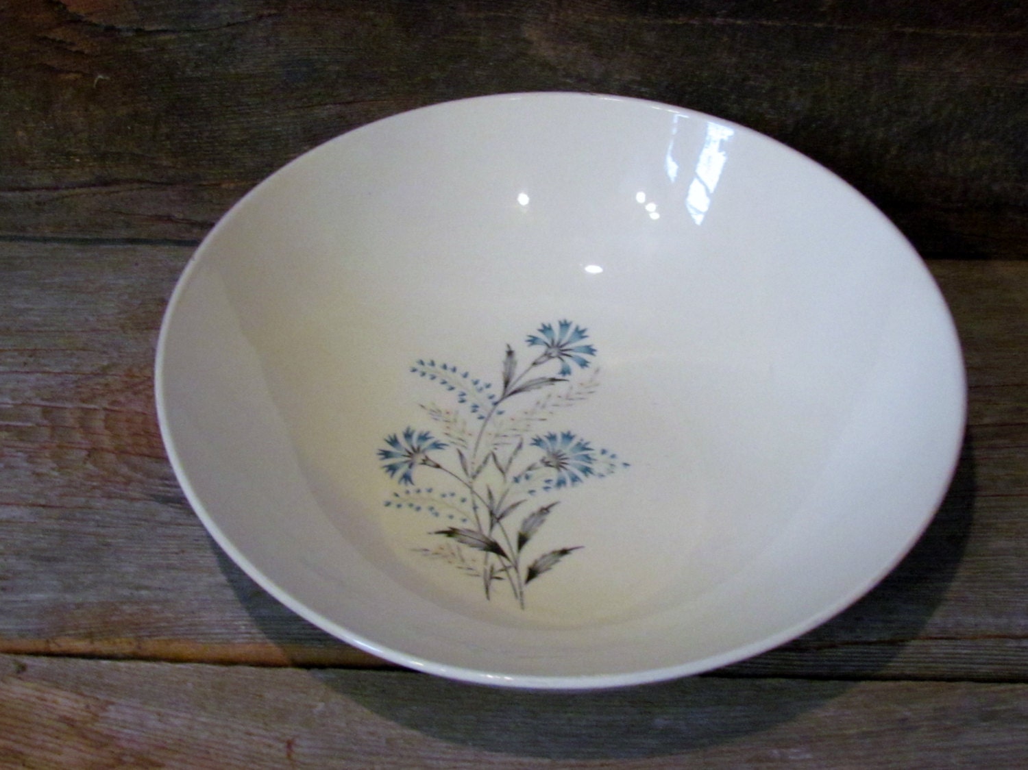 Vintage Blue Flower Serving Bowl Haute Juice