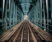 Railroad Photo Fine Art Photography Train Tracks Blue Green Urban Minimalist Modern Industrial Railroad Photo Fine Art Photography Train Tracks Blue Green Urban Minimalist Modern Industrial