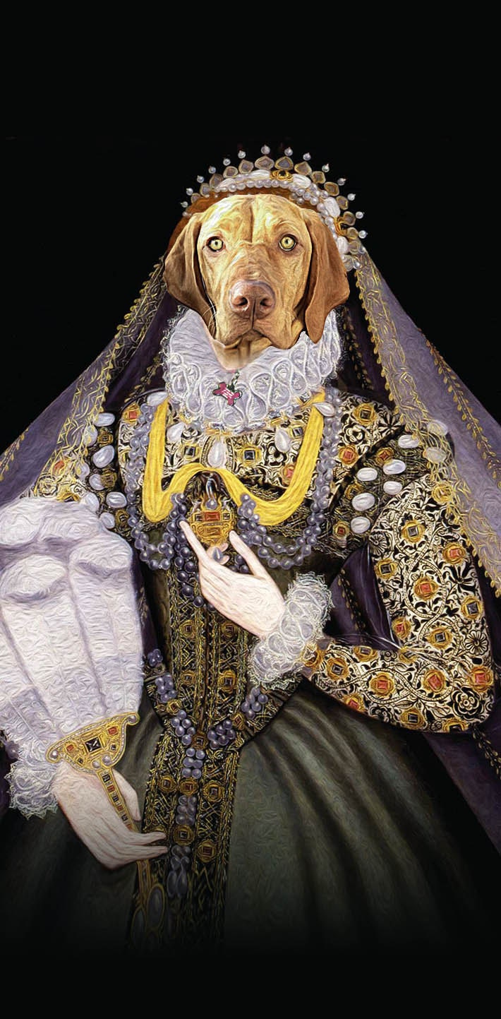 Queen Elizabeth Custom Pet Dog and Cat Portraits Digital