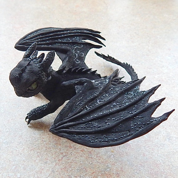 Toothless Night Fury toothless dragon sculpture by ViaLatteaArt