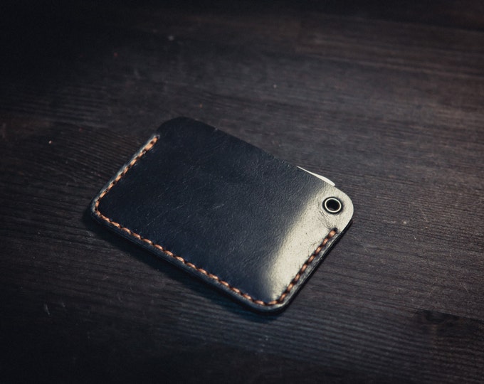 Horween Leather Card holder/ Chromexcel Card Case/Leather Cardholder Wallet/Minimal Leather Wallet/