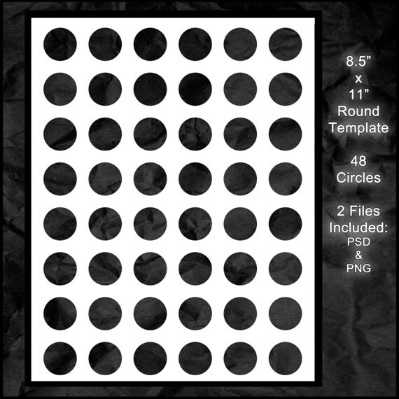 8.5x11 1 Inch Circle Template for Bottle Cap by InsertCreativePun