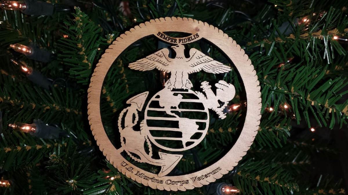 Laser Cut US Marine Corps Veteran Ornament