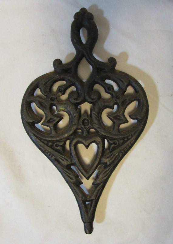 Vintage Wilton Cast Iron Heart Trivet Large by TimeWarpVertigo