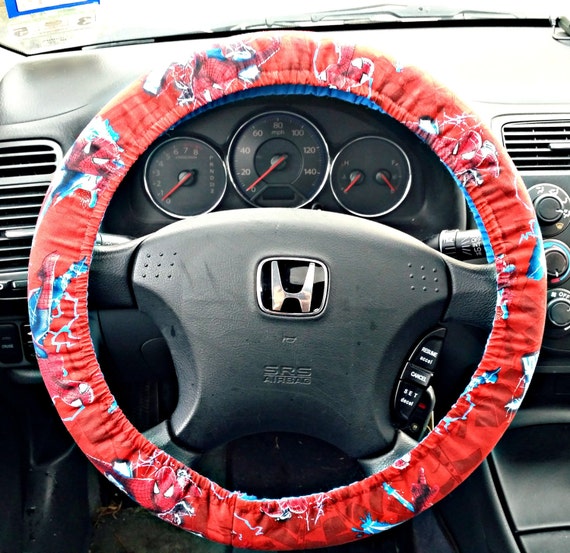 Steering Wheel Cover 14 inch made with Spiderman fabric