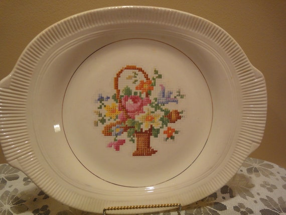 Vintage Platter by Basket P.P. by Salem China Co. Made in the