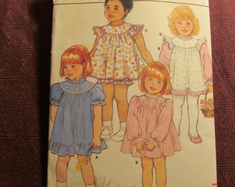 1980's Butterick Sewing Pattern, Size 1 Infant/Toddlers/Girls Dresses ...